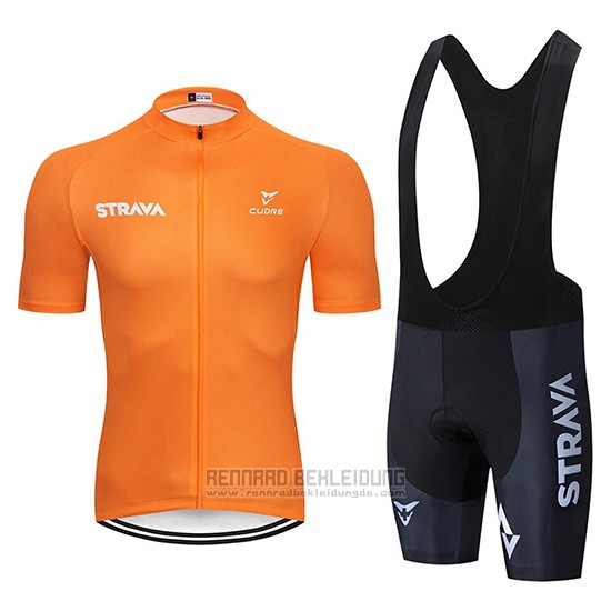 2019 Fahrradbekleidung STRAVA Orange Trikot Kurzarm und Overall - zum Schließen ins Bild klicken