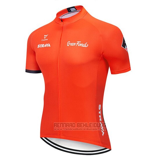 2019 Fahrradbekleidung STRAVA Orange Trikot Kurzarm und Tragerhose