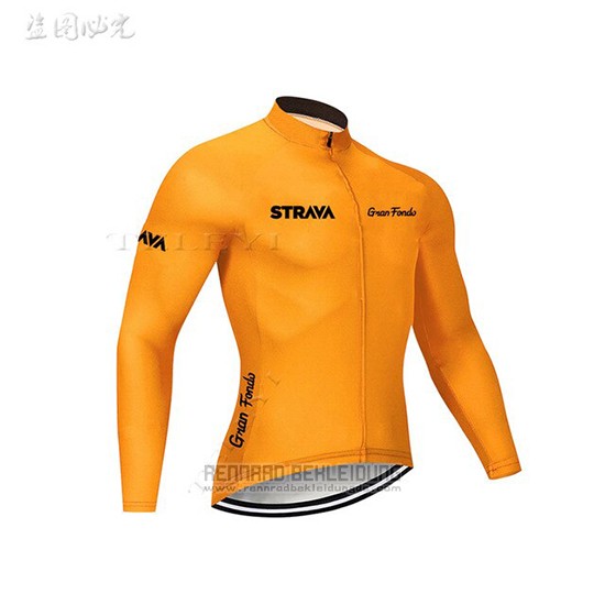 2019 Fahrradbekleidung STRAVA Orange Trikot Langarm und Overall