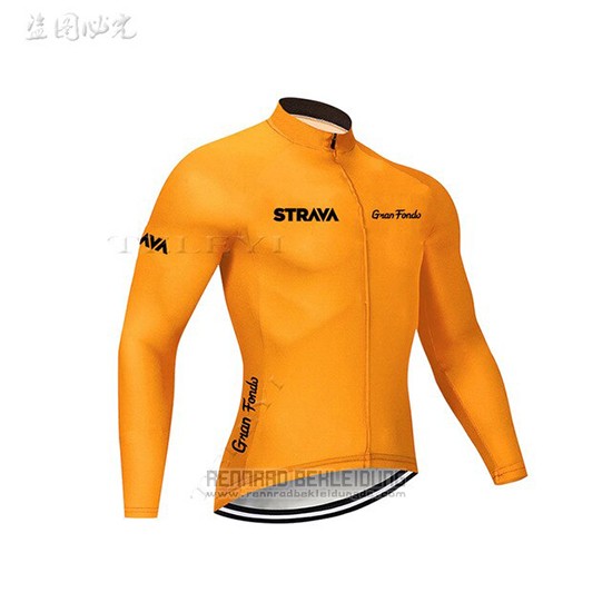 2019 Fahrradbekleidung STRAVA Orange Trikot Langarm und Overall - zum Schließen ins Bild klicken