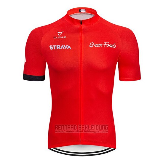 2019 Fahrradbekleidung STRAVA Rot Trikot Kurzarm und Tragerhose - zum Schließen ins Bild klicken