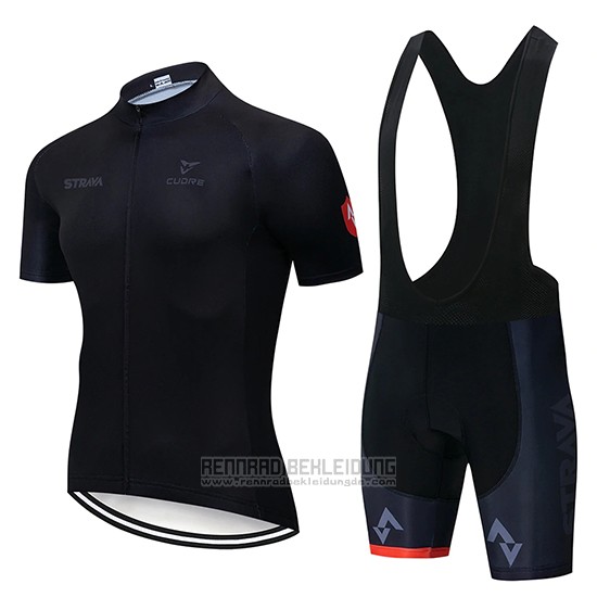 2019 Fahrradbekleidung STRAVA Shwarz Trikot Kurzarm und Overall