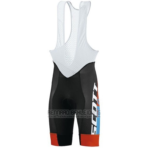 2016 Fahrradbekleidung Scott Blau und Orange Trikot Kurzarm und Tragerhose