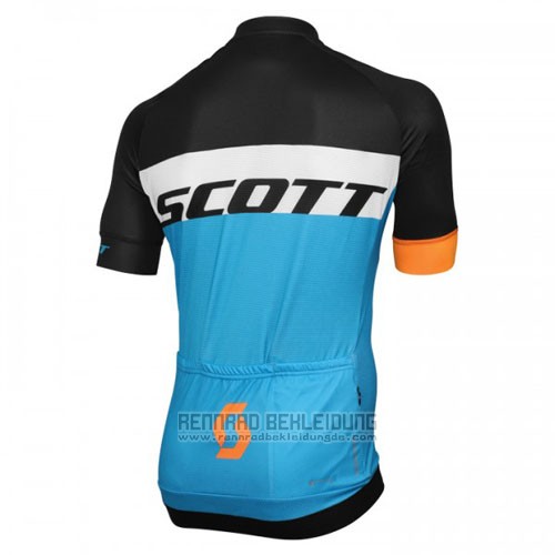 2016 Fahrradbekleidung Scott Blau und Shwarz Trikot Kurzarm und Tragerhose