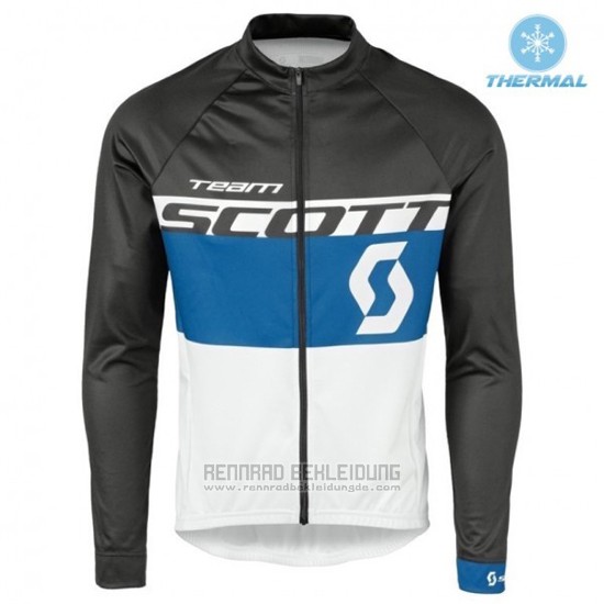 2016 Fahrradbekleidung Scott Blau und Wei Trikot Langarm und Tragerhose