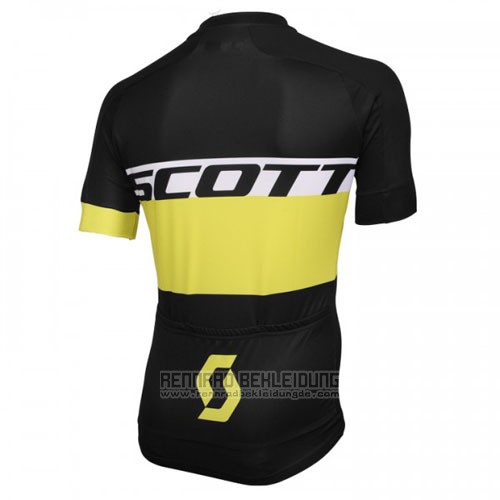 2016 Fahrradbekleidung Scott Gelb Shwarz Trikot Kurzarm und Tragerhose