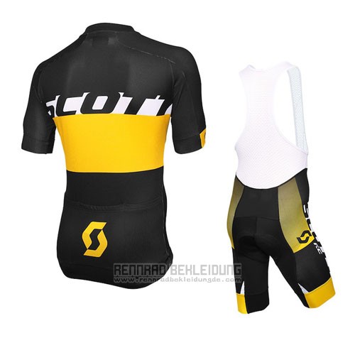 2016 Fahrradbekleidung Scott Gelb Trikot Kurzarm und Tragerhose