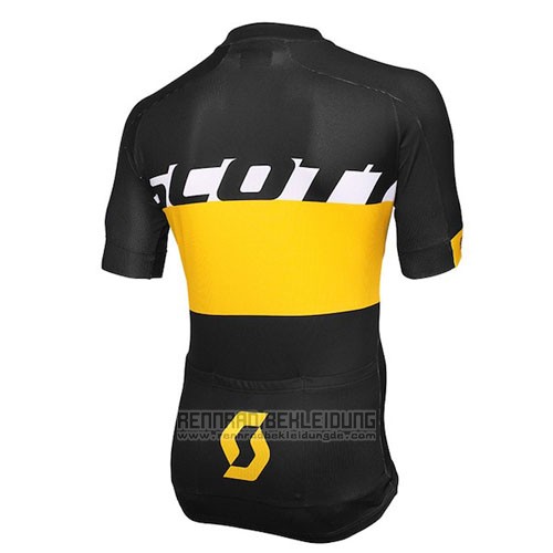 2016 Fahrradbekleidung Scott Gelb Trikot Kurzarm und Tragerhose