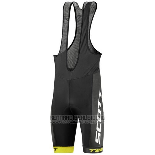 2016 Fahrradbekleidung Scott Gelb und Shwarz Trikot Kurzarm und Tragerhose