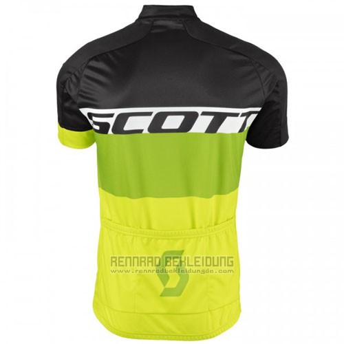 2016 Fahrradbekleidung Scott Gelb und Shwarz Trikot Kurzarm und Tragerhose