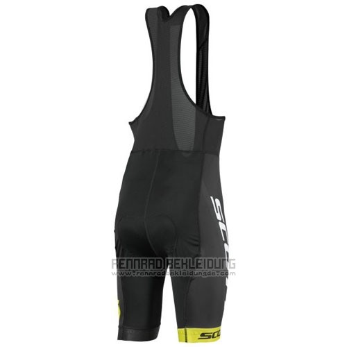 2016 Fahrradbekleidung Scott Gelb und Shwarz Trikot Kurzarm und Tragerhose