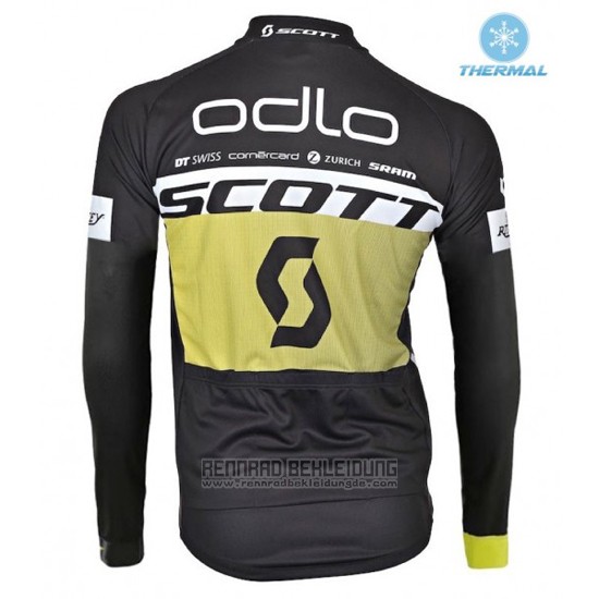 2016 Fahrradbekleidung Scott Gelb und Shwarz Trikot Langarm und Tragerhose