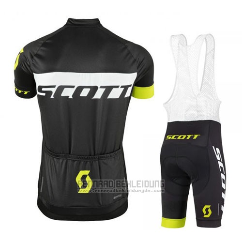 2016 Fahrradbekleidung Scott Grun und Shwarz Trikot Kurzarm und Tragerhose