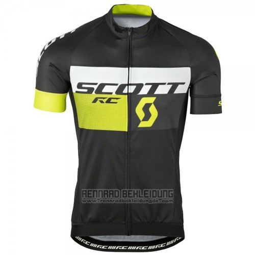 2016 Fahrradbekleidung Scott Grun und Shwarz Trikot Kurzarm und Tragerhose - zum Schließen ins Bild klicken