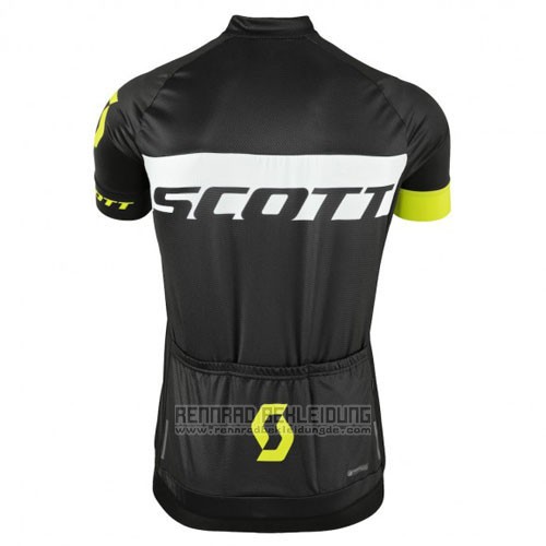 2016 Fahrradbekleidung Scott Grun und Shwarz Trikot Kurzarm und Tragerhose