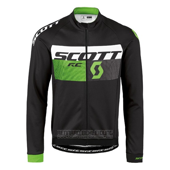 2016 Fahrradbekleidung Scott Grun und Shwarz Trikot Langarm und Tragerhose - zum Schließen ins Bild klicken