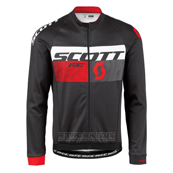 2016 Fahrradbekleidung Scott Rot und Shwarz Trikot Langarm und Tragerhose