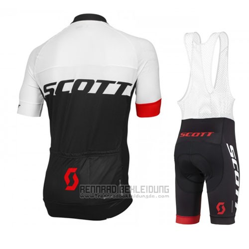 2016 Fahrradbekleidung Scott Rot und Wei Trikot Kurzarm und Tragerhose