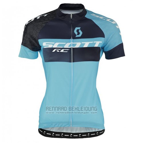 2016 Fahrradbekleidung Scott Shwarz Blau Trikot Kurzarm und Tragerhose - zum Schließen ins Bild klicken