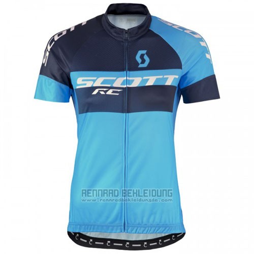 2016 Fahrradbekleidung Scott Shwarz und Blau Trikot Kurzarm und Tragerhose - zum Schließen ins Bild klicken