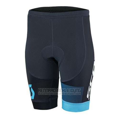 2016 Fahrradbekleidung Scott Shwarz und Blau Trikot Kurzarm und Tragerhose