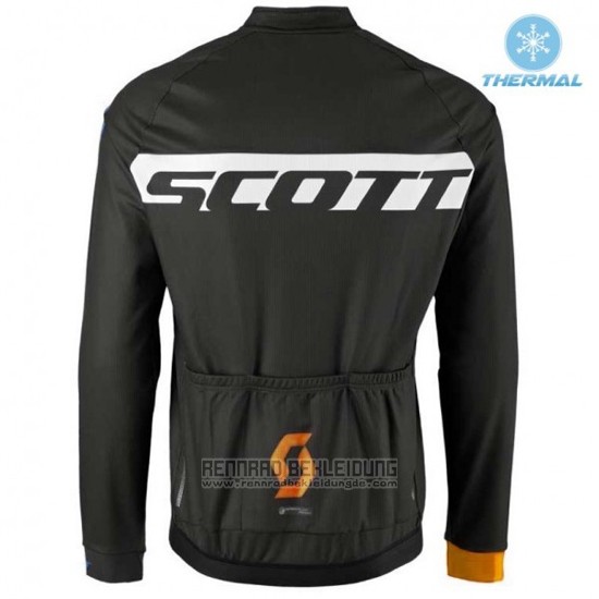 2016 Fahrradbekleidung Scott Shwarz und Blau Trikot Langarm und Tragerhose