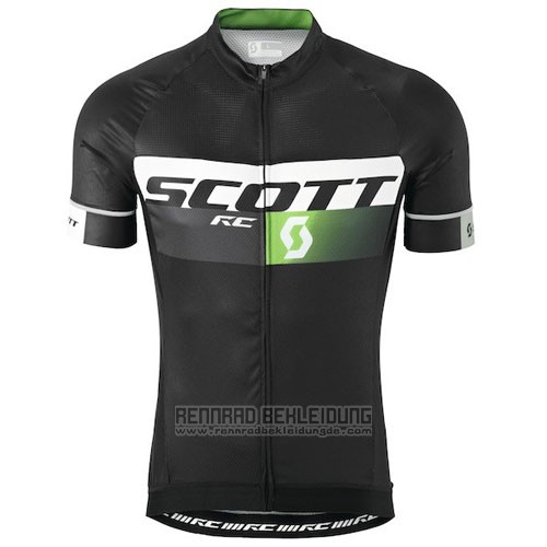 2016 Fahrradbekleidung Scott Shwarz und Grun Trikot Kurzarm und Tragerhose