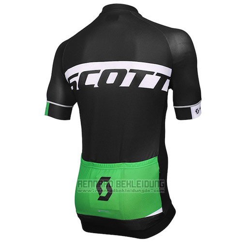 2016 Fahrradbekleidung Scott Shwarz und Grun Trikot Kurzarm und Tragerhose