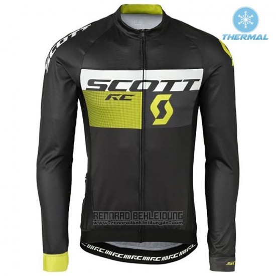 2016 Fahrradbekleidung Scott Shwarz und Grun Trikot Langarm und Tragerhose