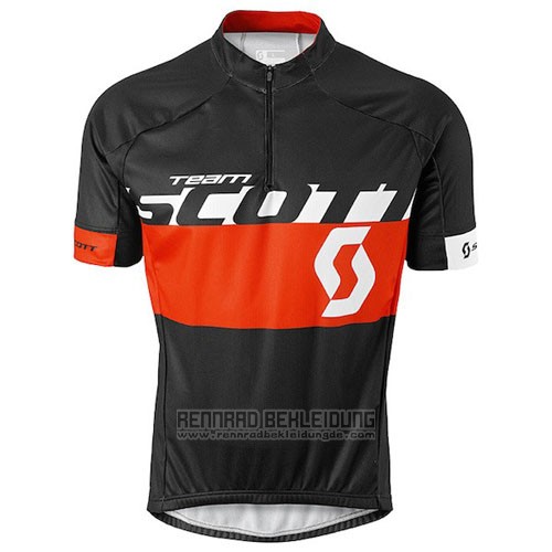 2016 Fahrradbekleidung Scott Shwarz und Rot Trikot Kurzarm und Tragerhose