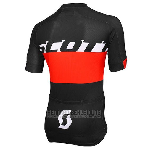 2016 Fahrradbekleidung Scott Shwarz und Rot Trikot Kurzarm und Tragerhose