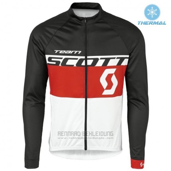 2016 Fahrradbekleidung Scott Shwarz und Rot Trikot Langarm und Tragerhose