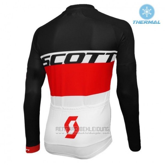 2016 Fahrradbekleidung Scott Shwarz und Rot Trikot Langarm und Tragerhose