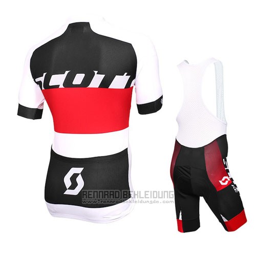 2016 Fahrradbekleidung Scott Wei Rot Trikot Kurzarm und Tragerhose