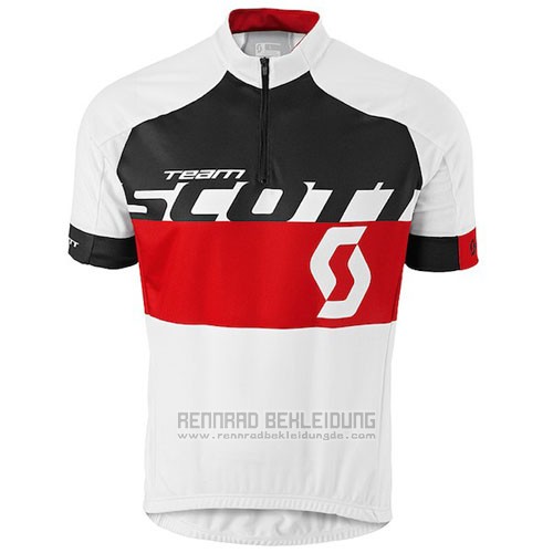 2016 Fahrradbekleidung Scott Wei Rot Trikot Kurzarm und Tragerhose