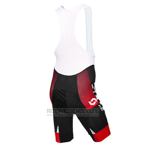 2016 Fahrradbekleidung Scott Wei Rot Trikot Kurzarm und Tragerhose