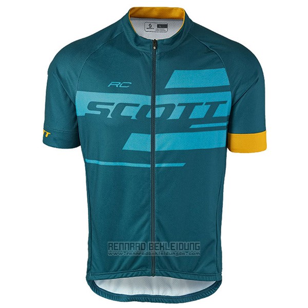 2017 Fahrradbekleidung Scott Blau Trikot Kurzarm und Tragerhose