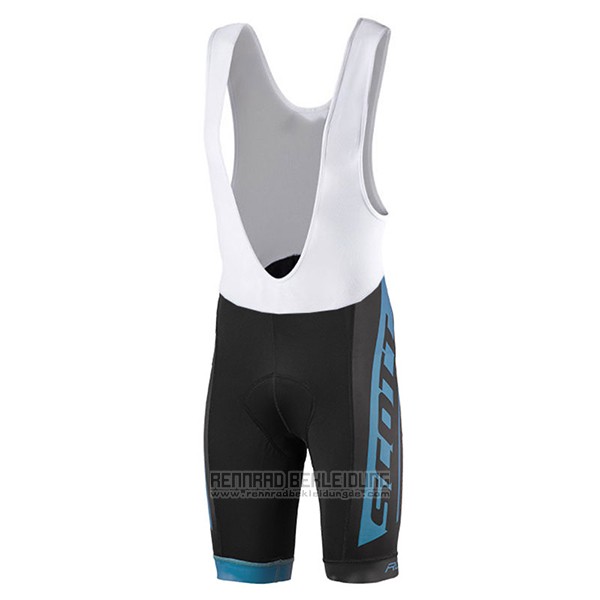 2017 Fahrradbekleidung Scott Blau Trikot Kurzarm und Tragerhose