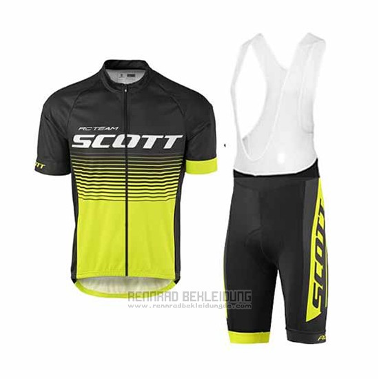 2017 Fahrradbekleidung Scott Gelb Trikot Kurzarm und Tragerhose