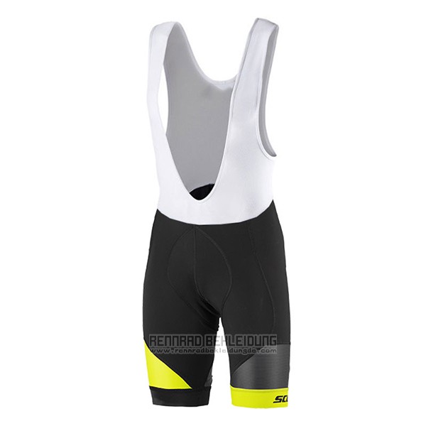 2017 Fahrradbekleidung Scott Gelb und Shwarz Trikot Kurzarm und Tragerhose