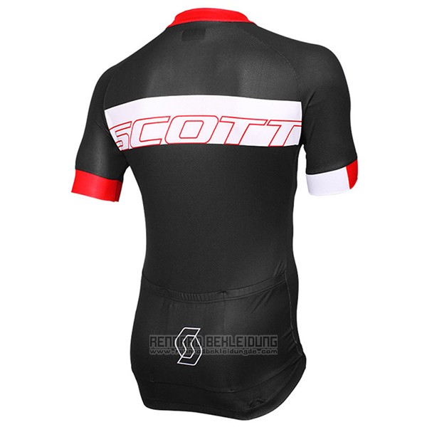 2017 Fahrradbekleidung Scott Shwarz und Rot Trikot Kurzarm und Tragerhose