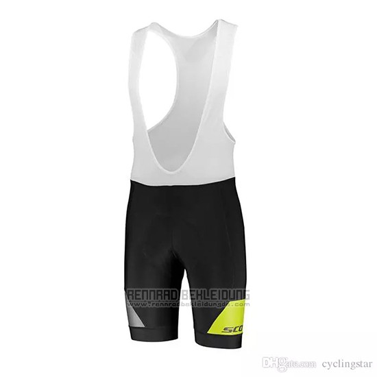 2018 Fahrradbekleidung Scott Shwarz Gelb Trikot Kurzarm und Tragerhose