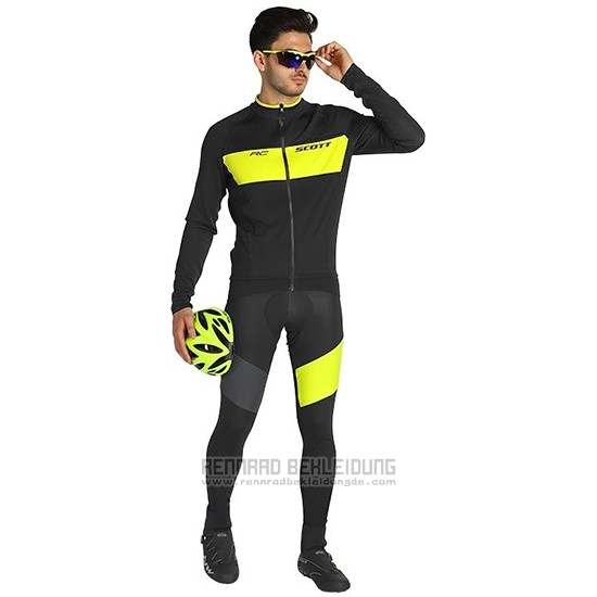 2019 Fahrradbekleidung Scott Rc Ff Gelb Shwarz Trikot Langarm und Tragerhose