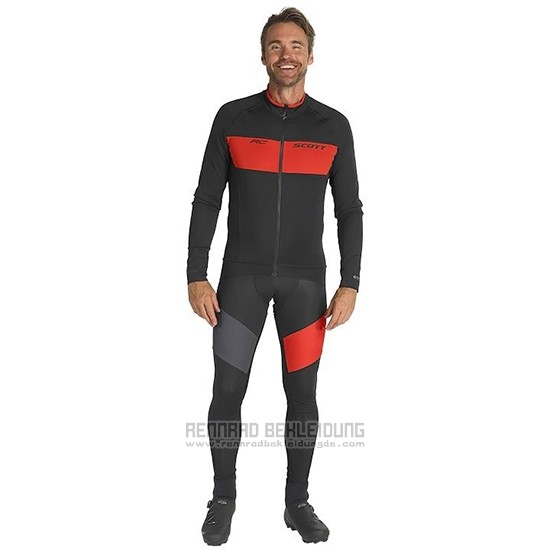 2019 Fahrradbekleidung Scott Rc Ff Shwarz Rot Trikot Langarm und Tragerhose