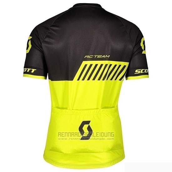 2019 Fahrradbekleidung Scott Shwarz Gelb Trikot Kurzarm und Tragerhose