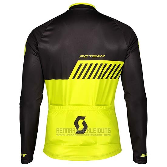 2019 Fahrradbekleidung Scott Shwarz Gelb Trikot Langarm und Tragerhose