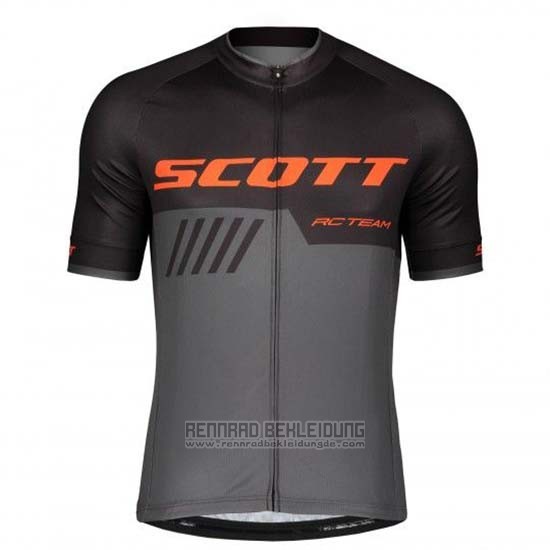 2019 Fahrradbekleidung Scott Shwarz Grau Trikot Kurzarm und Tragerhose