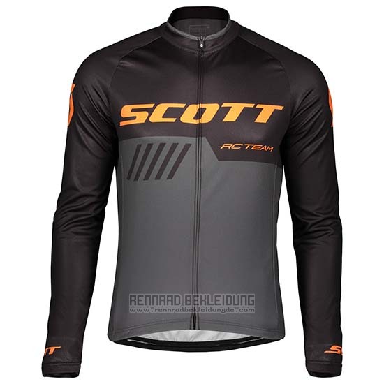 2019 Fahrradbekleidung Scott Shwarz Grau Trikot Langarm und Tragerhose