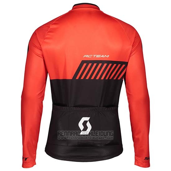 2019 Fahrradbekleidung Scott Shwarz Rot Trikot Langarm und Tragerhose