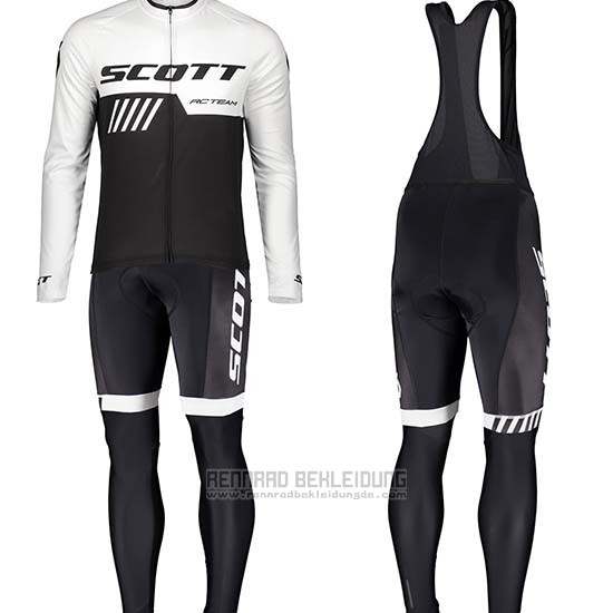 2019 Fahrradbekleidung Scott Shwarz Wei Trikot Langarm und Tragerhose